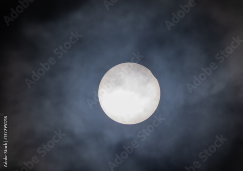 Obraz na płótnie Partial solar eclipse in Galicia, Spain w salonie