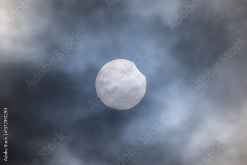 Obraz na płótnie Partial solar eclipse in Galicia, Spain w salonie