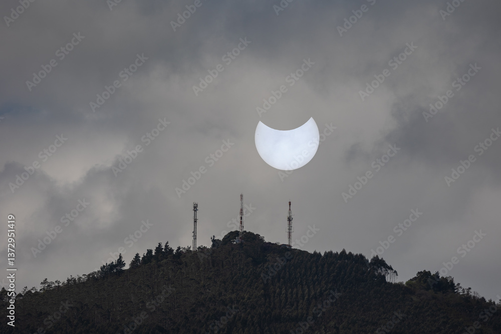 Partial solar eclipse in Galicia, Spain