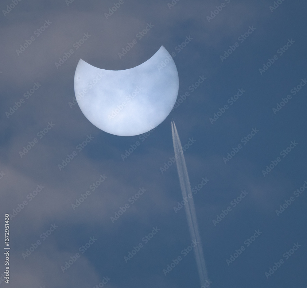 Partial solar eclipse in Galicia, Spain