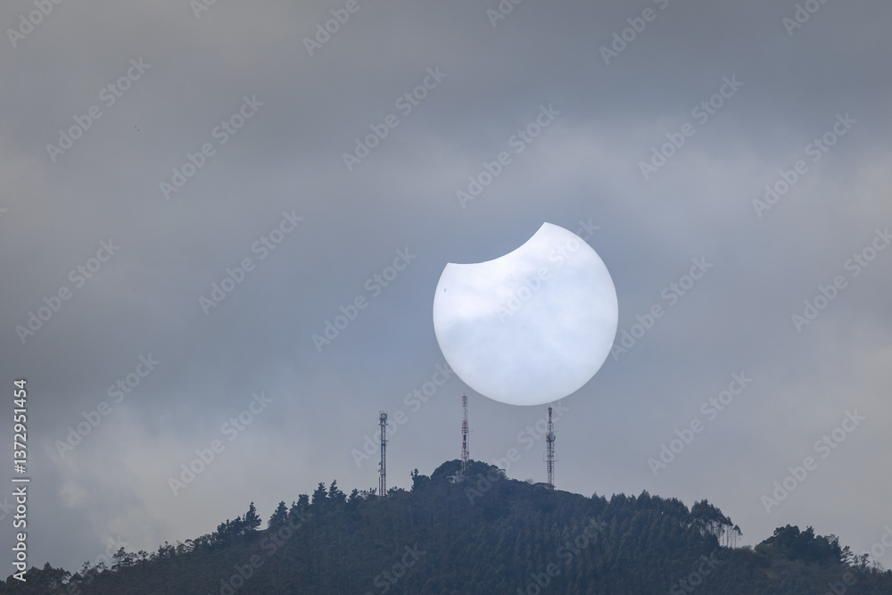 Partial solar eclipse in Galicia, Spain