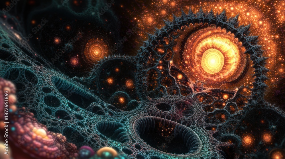 Abstract Fractal Imagery Depicting a Unique Cosmic and Cellular Universe Abstract Fractal Imagery Depicting a Unique Cosmic and Cellular Universe
