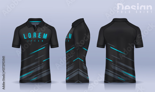 t-shirt polo templates design. uniform front and back view.