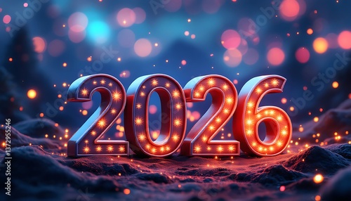 3d happy new year 2026