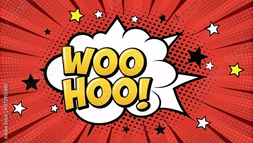 Comic book woo hoo illustration background vector graphic design art