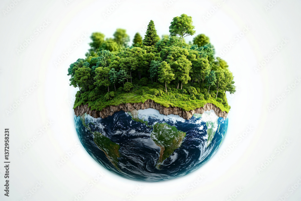 Ecology concept: miniature Earth with lush forest inside a transparent globe. Perfect for Earth Day, environmental awareness, or sustainable design projects. Ecology concept: miniature Earth with lush forest inside a transparent globe. Perfect for Earth Day, environmental awareness, or sustainable design projects.