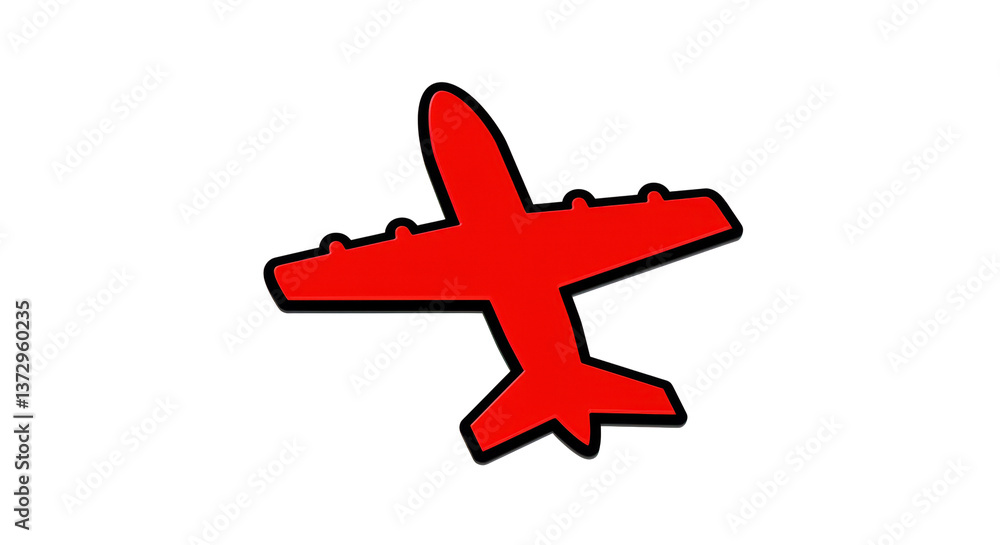 Isolated Red Airplane Cartoon Isolated Red Airplane Cartoon