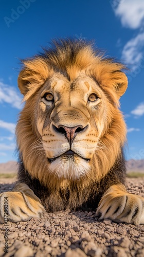 Wallpaper Mural Lion Portrait in Desert Torontodigital.ca