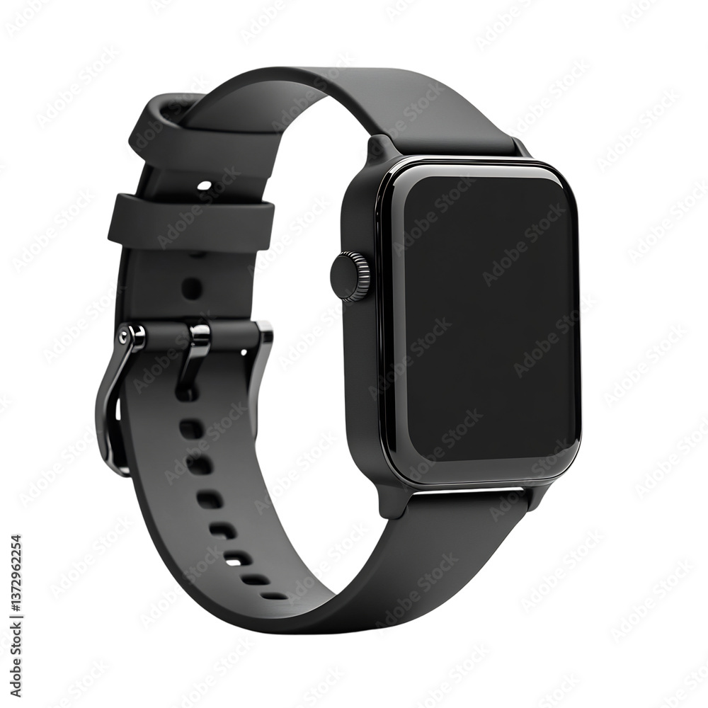 Minimalist Digital Smartwatch Isolated on Transparent Background Minimalist Digital Smartwatch Isolated on Transparent Background