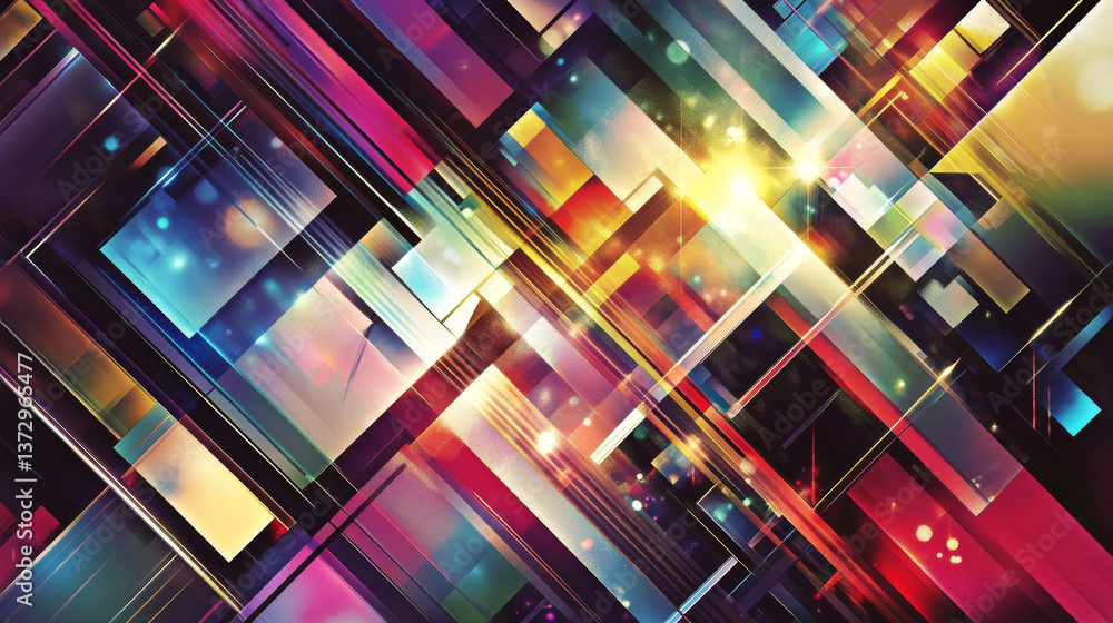 A visually intriguing geometric pattern with shiny elements, evoking a festive and futuristic atmosphere A visually intriguing geometric pattern with shiny elements, evoking a festive and futuristic atmosphere