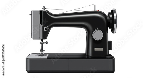 Isolated Vintage Sewing Machine