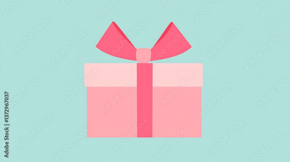 Obraz premium Pink Gift Box Illustration