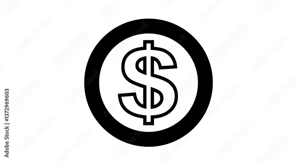 Isolated Dollar Currency Sign, Black 3D Render Isolated Dollar Currency Sign, Black 3D Render