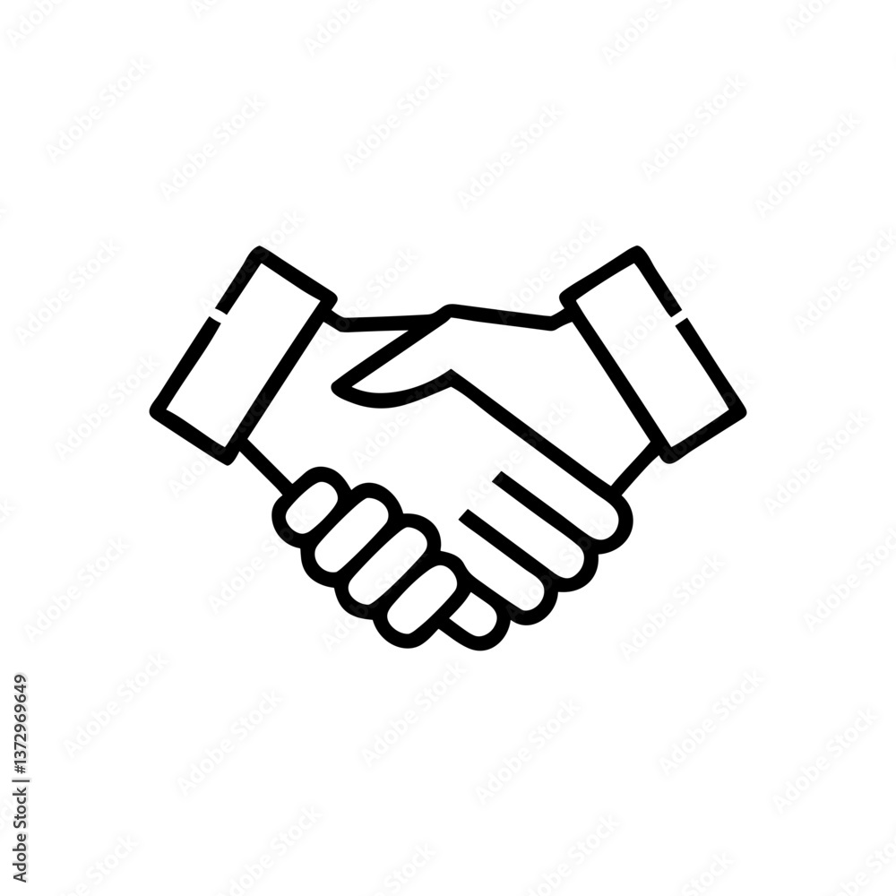 Handshake Agreement Icon in Minimalist Style Handshake Agreement Icon in Minimalist Style