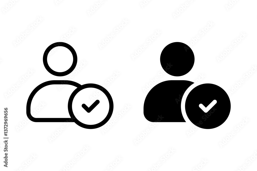 User Account Verified Icon set User Account Verified Icon set