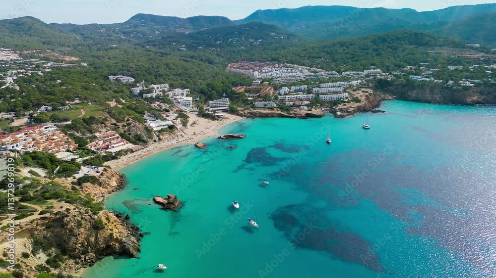Beautiful coast and sea in Cala Tarida, Ibiza island, Spain Beautiful coast and sea in Cala Tarida, Ibiza island, Spain