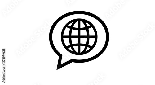 Isolated Globe in Speech Bubble