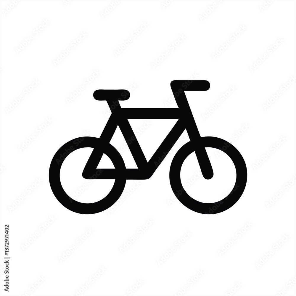 Bicycle outlined in black on white background design Bicycle outlined in black on white background design