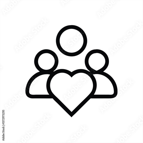 Community love symbol connecting people through heart