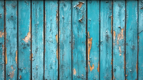 Sunlit Teal Wooden Planks with Rustic Texture Ideal for Coastal and Beach Themed Decor