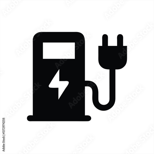 Electric charging station icon for modern vehicles and transportation