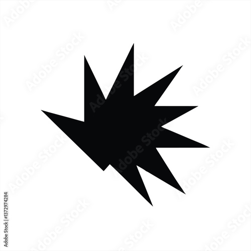 Bold vector illustration of a sharp, dynamic geometric shape