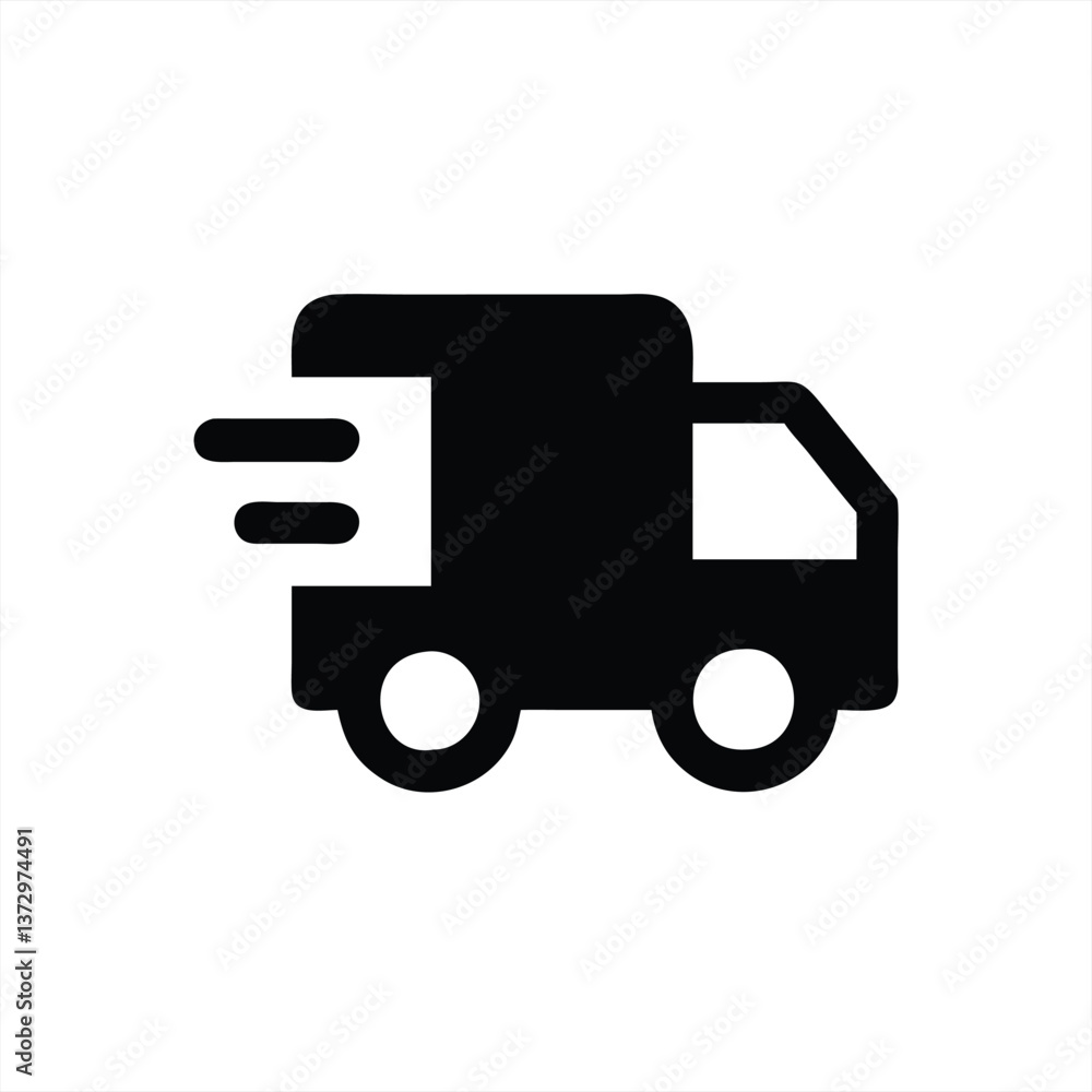 Delivery truck in motion vector illustration design Delivery truck in motion vector illustration design