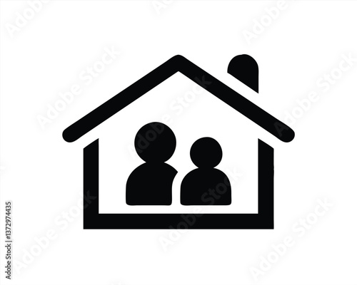 Family members together in a cozy house illustration