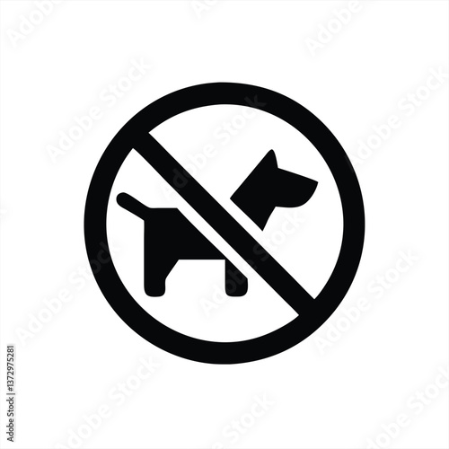 Sign indicating no dogs allowed in specified area