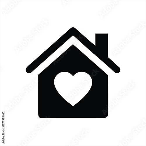 Heart shaped home symbol conveying love and warmth in design