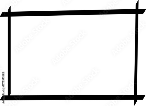 Doodle hand drawn highlight rectangles or frames. Cartoon Geometric shapes for your design. Collection of pencil or pen sketch elements of squares and marks isolated on transparent background.