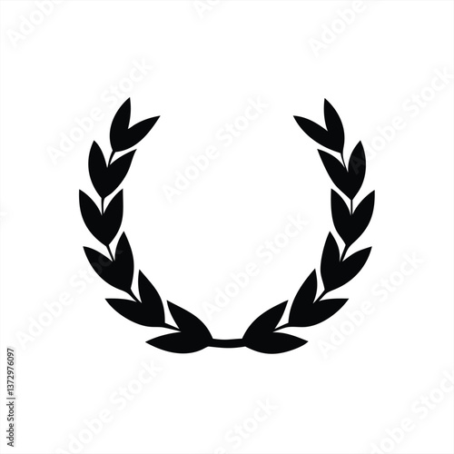 Elegant black laurel wreath silhouette for award recognition