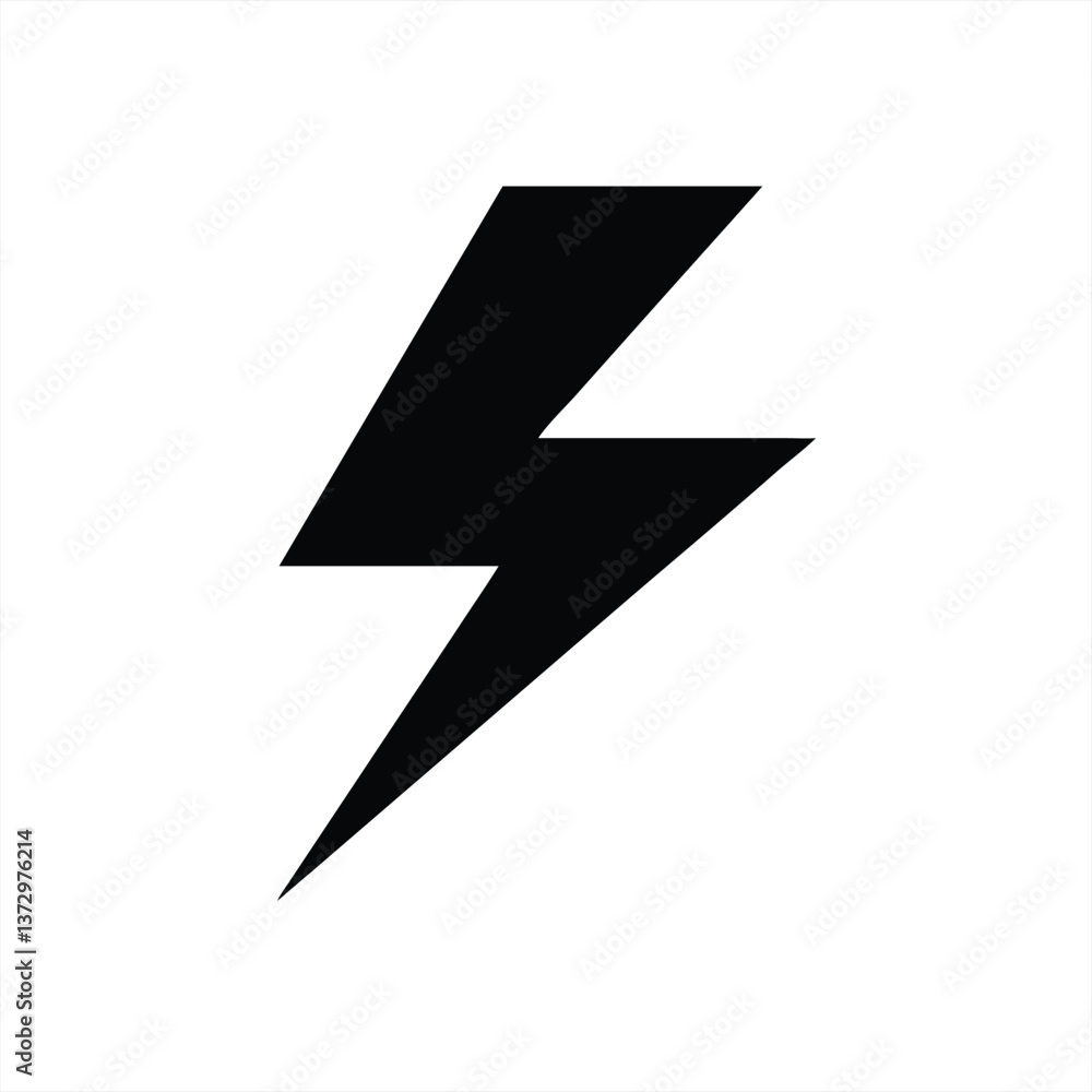 Stylized lightning bolt vector on a white background for design Stylized lightning bolt vector on a white background for design