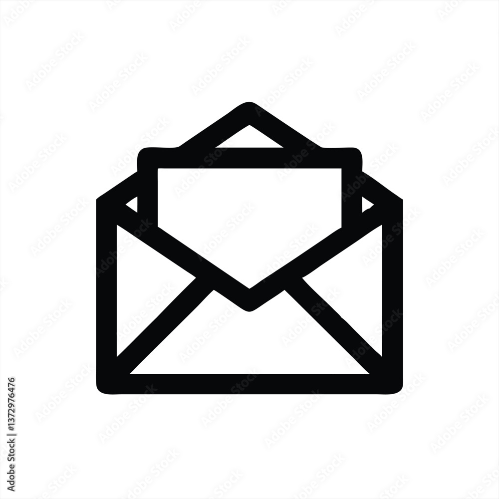 Envelope with a letter on a white background illustration Envelope with a letter on a white background illustration