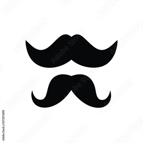 Creative vector illustration of black mustaches on white background