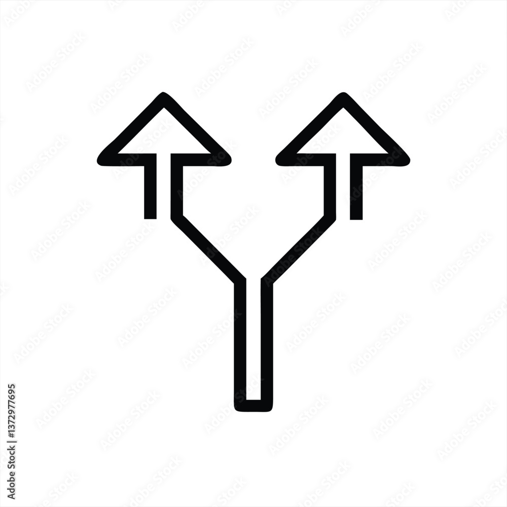 Directional arrows indicating a choice between paths Directional arrows indicating a choice between paths