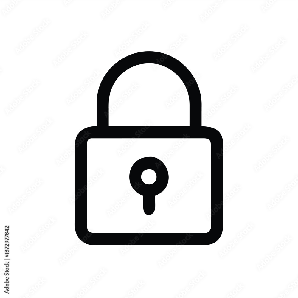 Simple vector illustration of a padlock on a white background Simple vector illustration of a padlock on a white background