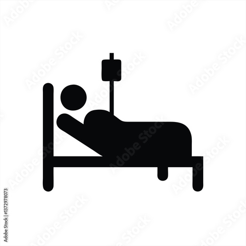 Patient resting in hospital bed receiving intravenous therapy