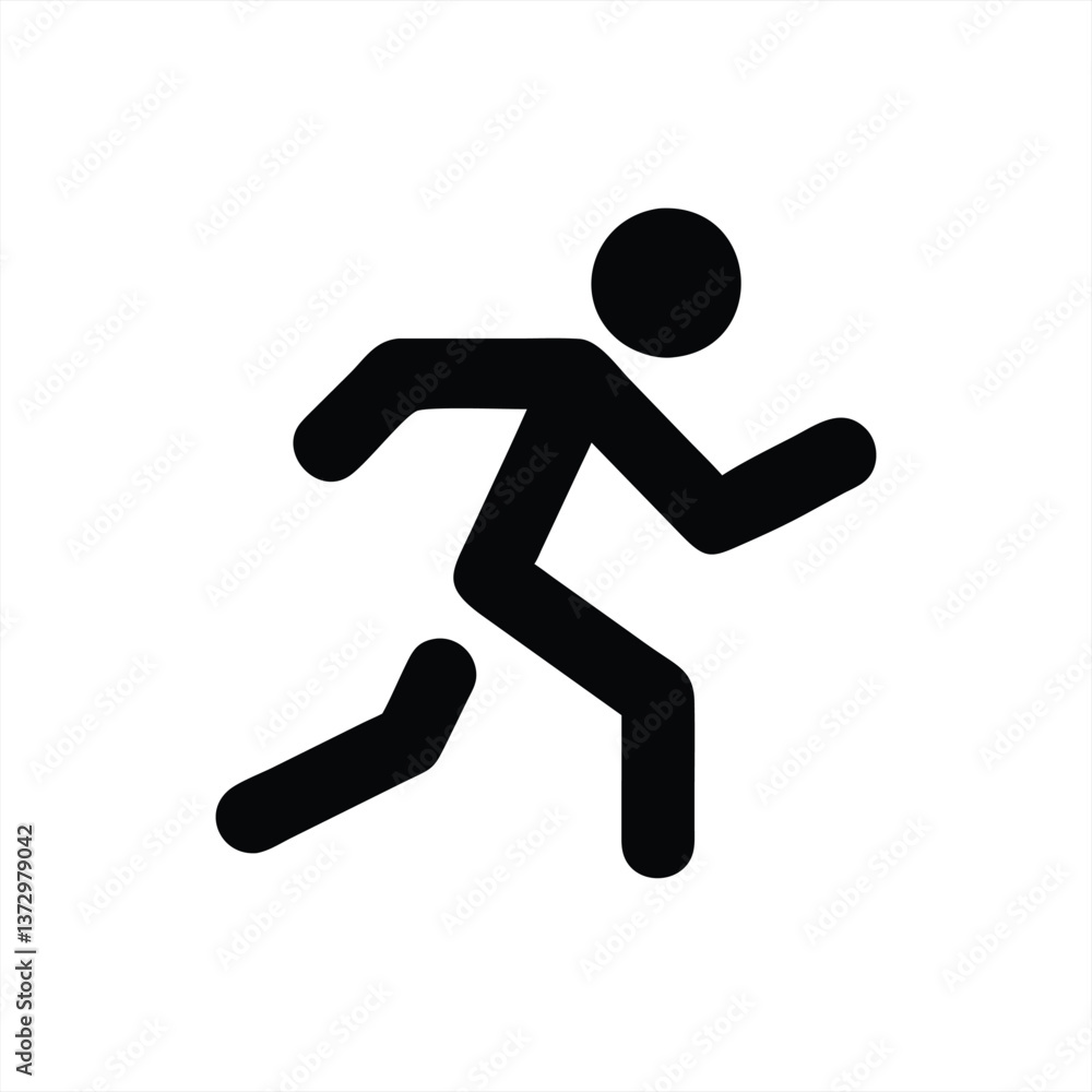 Running figure in a simplistic vector illustration design Running figure in a simplistic vector illustration design