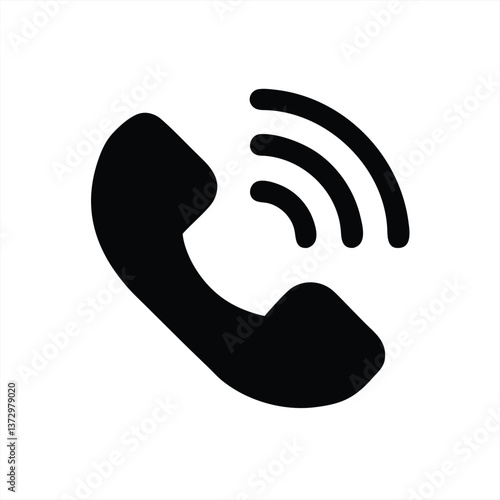 Modern vector illustration of a telephone with incoming call signals