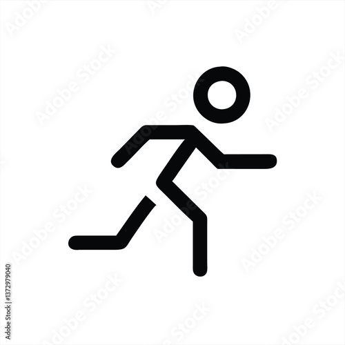 Vector illustration of a simple stick figure running in motion