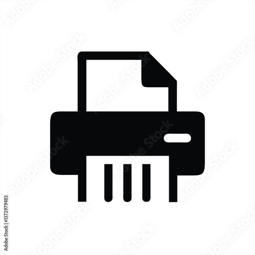 Illustration of a shredder with paper being processed in the office