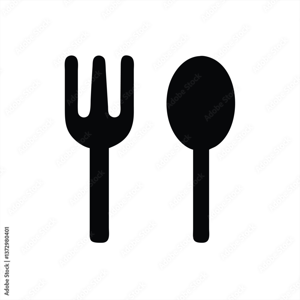 Fork and spoon vector illustration for dining or culinary themes Fork and spoon vector illustration for dining or culinary themes