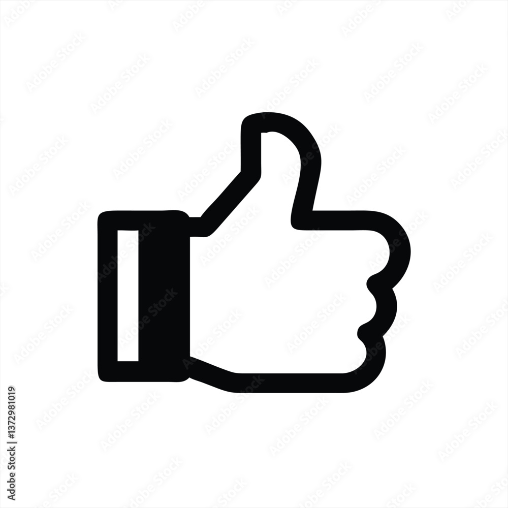 Vector illustration of a thumbs up gesture in a simple design Vector illustration of a thumbs up gesture in a simple design