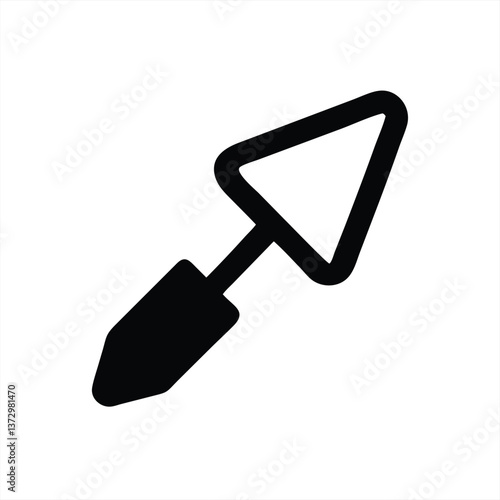 Black vector shovel in simple design for construction and gardening
