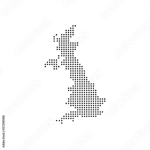 Dotted vector illustration of the United Kingdom map