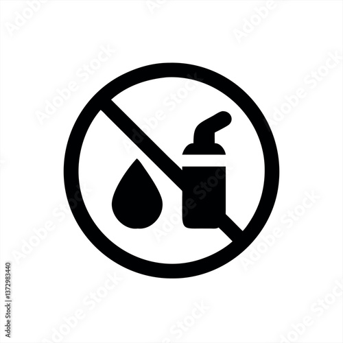Symbol indicating prohibition of liquid drinks and droplets