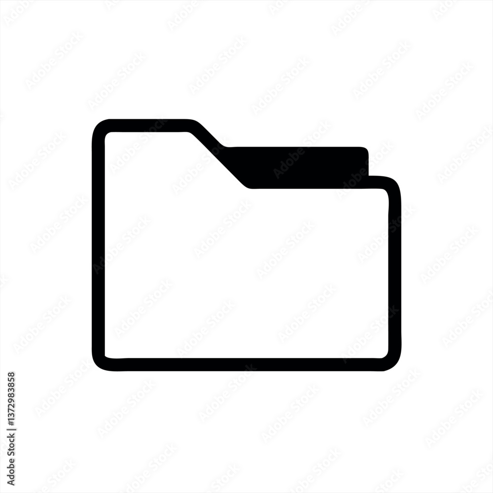 Vector illustration of a simple file folder icon on a white background Vector illustration of a simple file folder icon on a white background