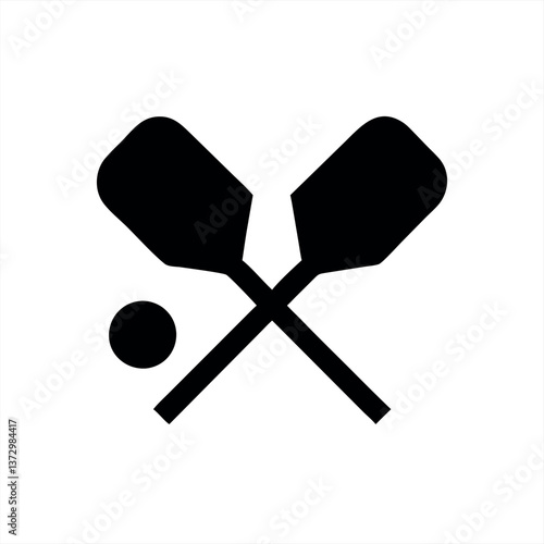 Crossed oars and ball vector illustration for sports design