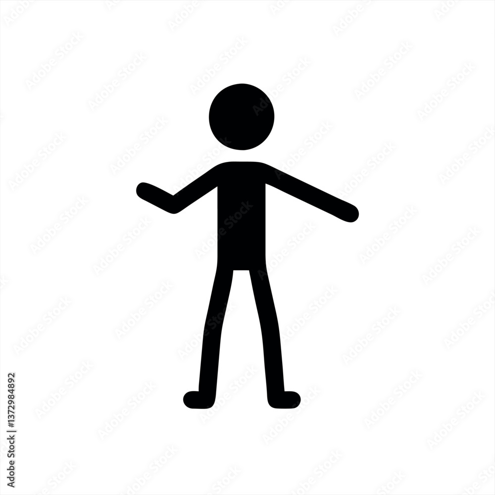 Simple vector illustration of a stick figure in a dynamic pose Simple vector illustration of a stick figure in a dynamic pose